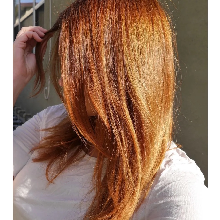 Thuốc Nhuộm Tóc Màu Nâu Vàng Đồng Sáng 8/43 Light Golden Copper Blonde Hair Dye Cream