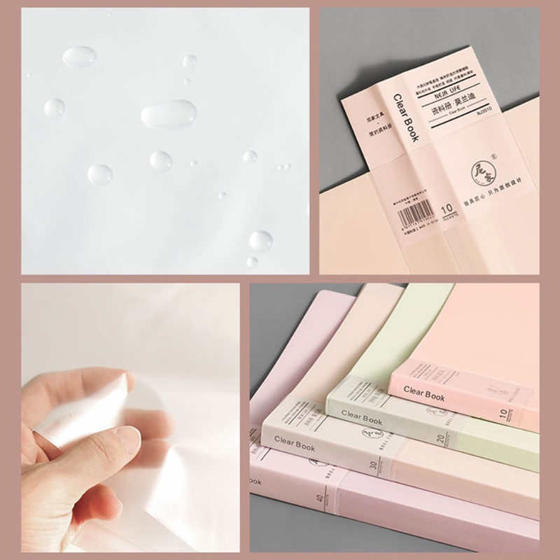 Tệp đựng trưng bày tài liệu khổ A4 20/40/80/100 trang trong suốt cho trường học văn phòng