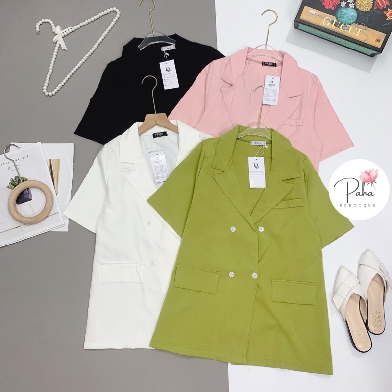 ÁO VEST BASIC, ÁO BRAZER MẦU TRẮNG, HỒNG, ĐEN, XANH CỐM CHẤT TUYẾT MƯA, ÁO VEST HOTTREND - PAHA SHOP