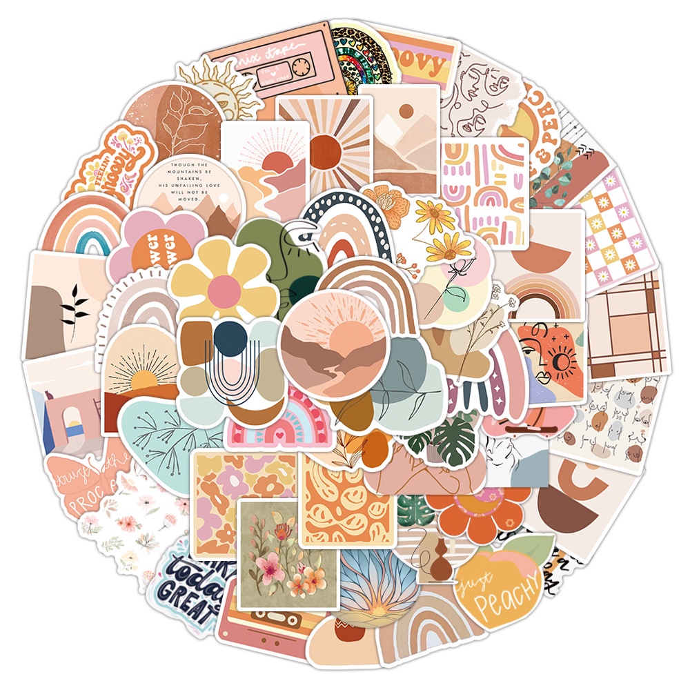 200/100/50 Sticker Dán Điện Thoại Laptop Hình Graffiti Phong Cách Bohemia