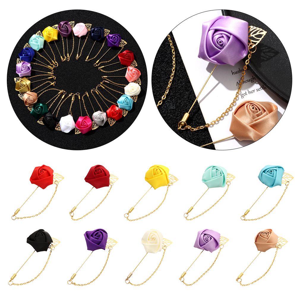 Ghim cài áo hình hoa hồng thời trang cho nam