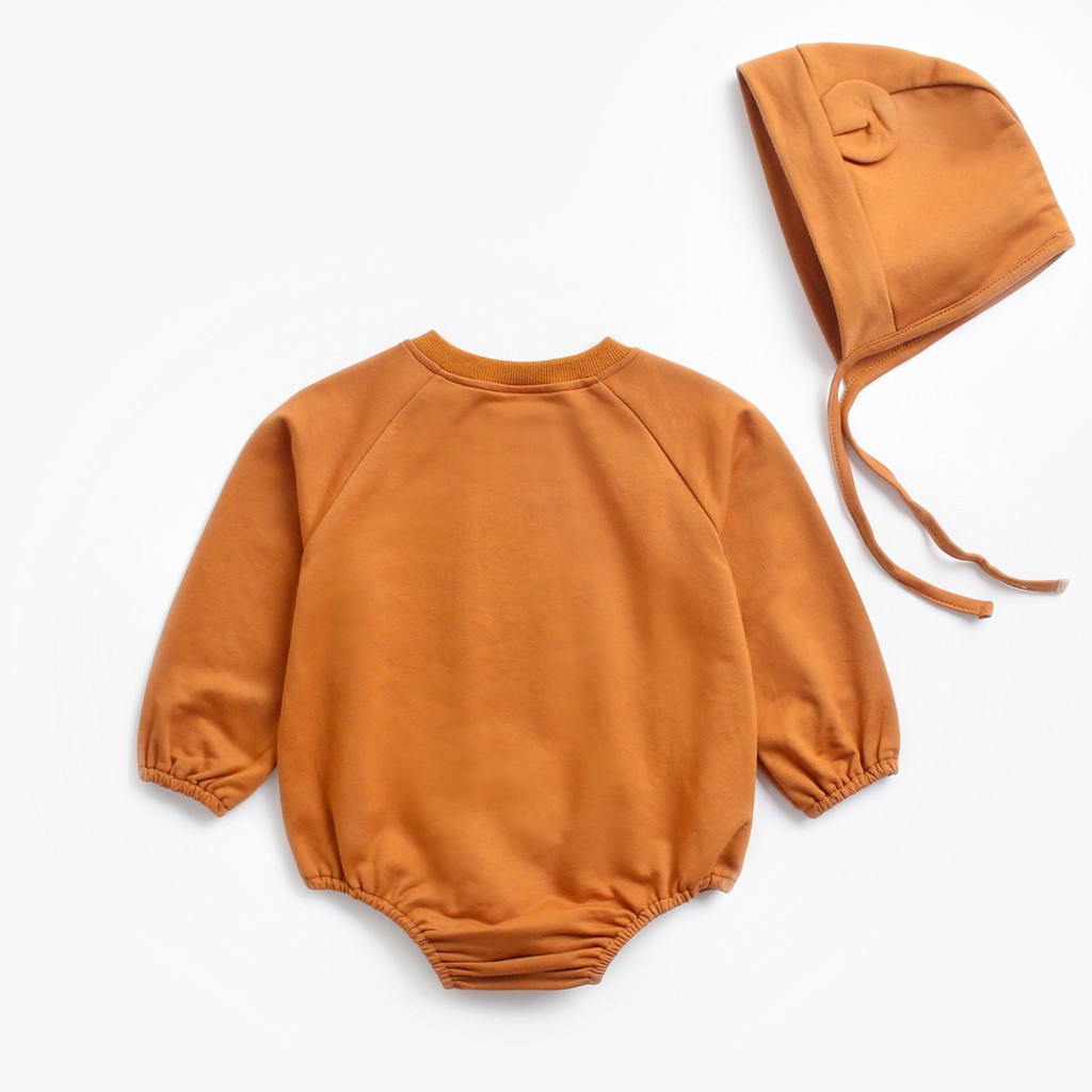 Bộ áo liền thân Sanlutoz cotton + mũ trùm đầu dễ thương dành cho bé