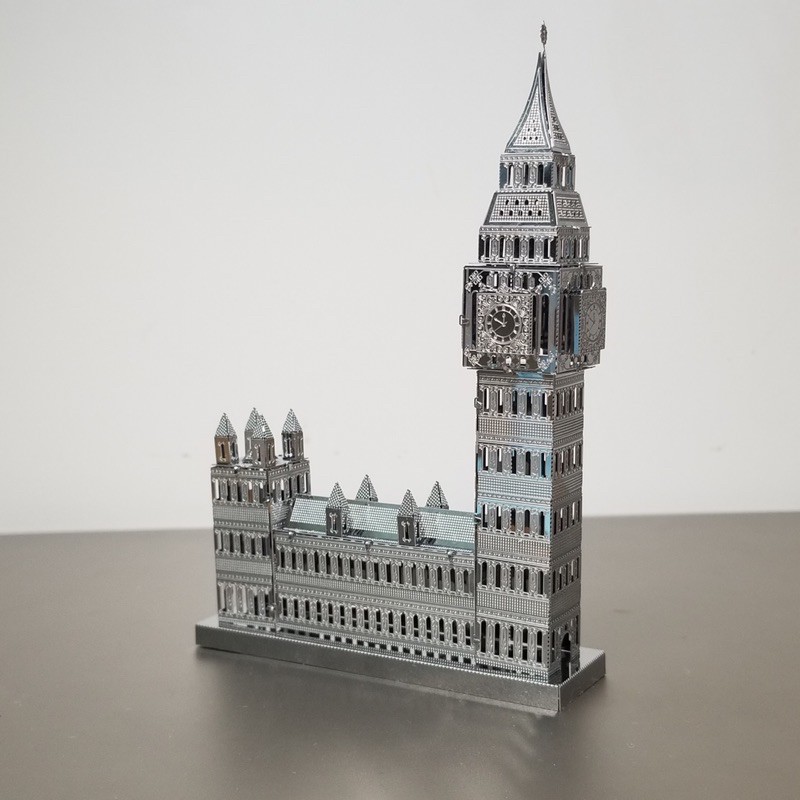 Mô hình 3D kim loại lắp ráp Tháp đồng hồ BIG BEN cung điện Westminster - Elizabeth, Mô hình thép không gỉ cao cấp TMB224