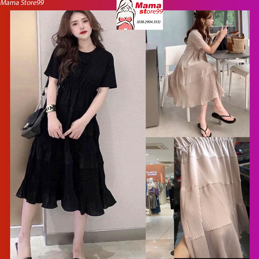 Váy Bầu Mùa Hè. Đầm Bầu Thiết Kế Thời Trang Dáng Suông Chất Cotton, Đũi Voan Freesize Từ 45 Đến 70kg HN0148 Mama Store99