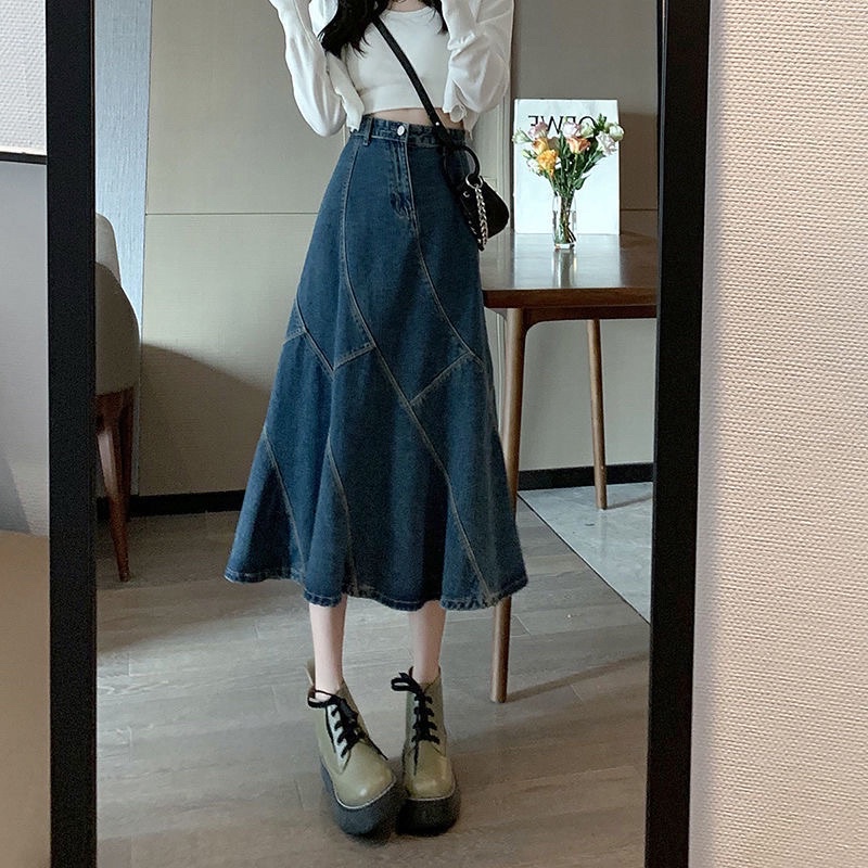 Chân Váy Jean Midi Dáng Xoè Taobao Order kèm ẢNH THẬT