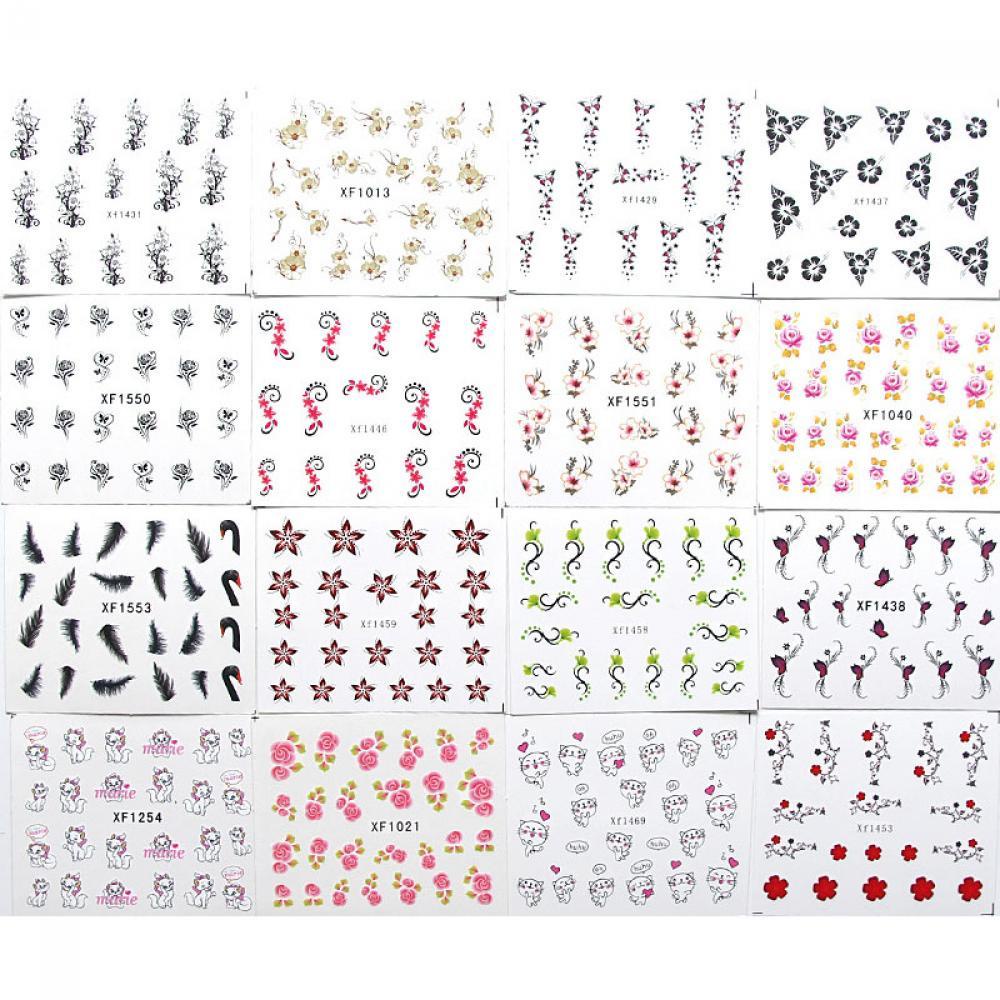 Set 50 Sticker Họa Tiết Bông Hoa 3D Nhiều Màu Sắc Dùng Để Trang Trí