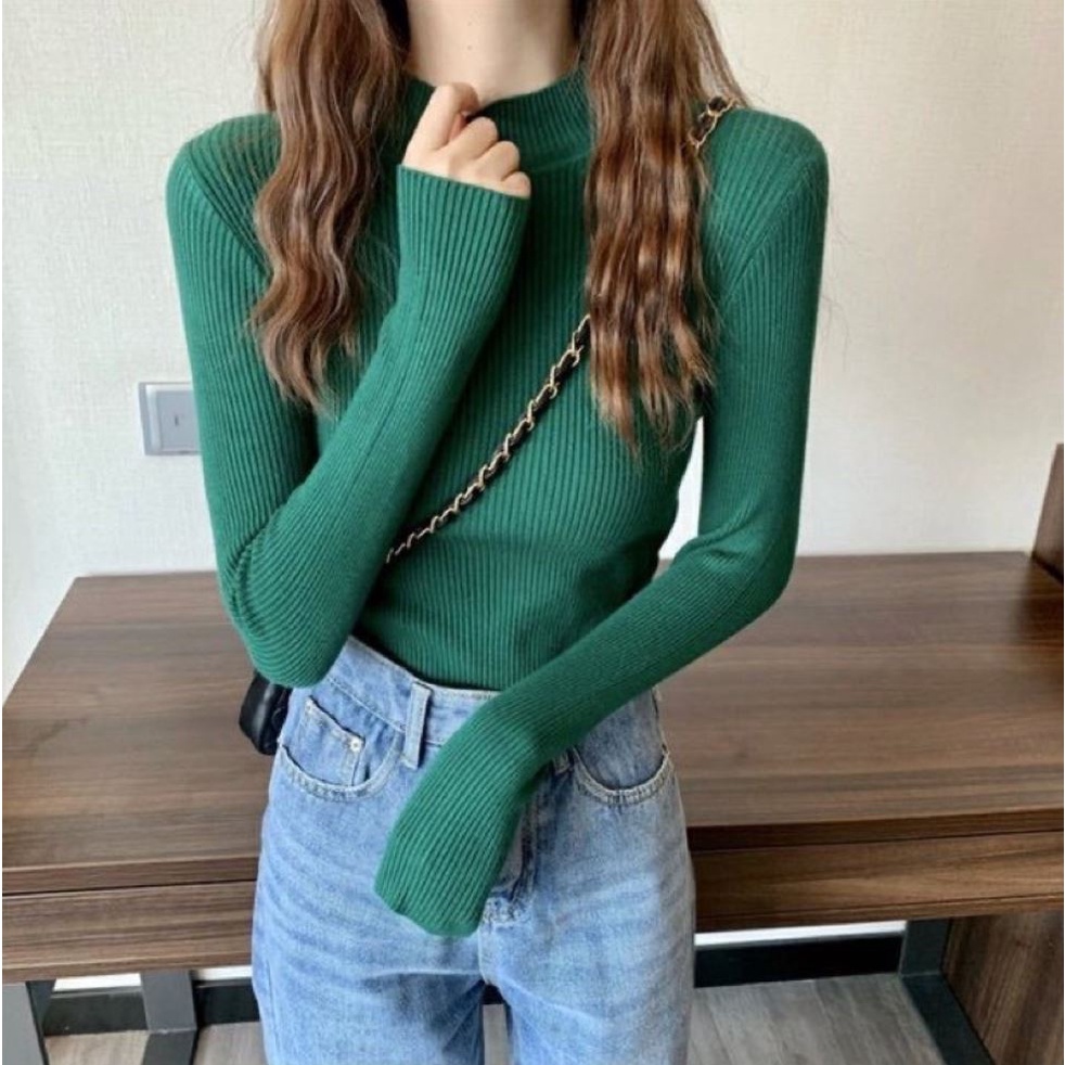 Áo Len Nữ Thời Trang, Chất Len Mềm Mịn, Cao Cấp, cổ 3 phân phong cách Hàn Quốc