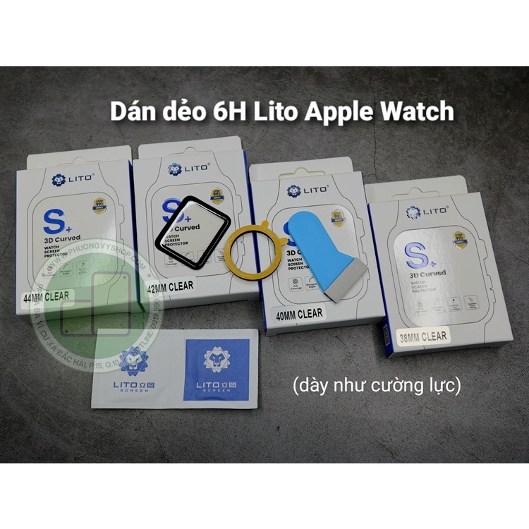 Dán dẻo độ dày 6H hiệu Lito Apple Watch series [Có video hướng dẫn dán)