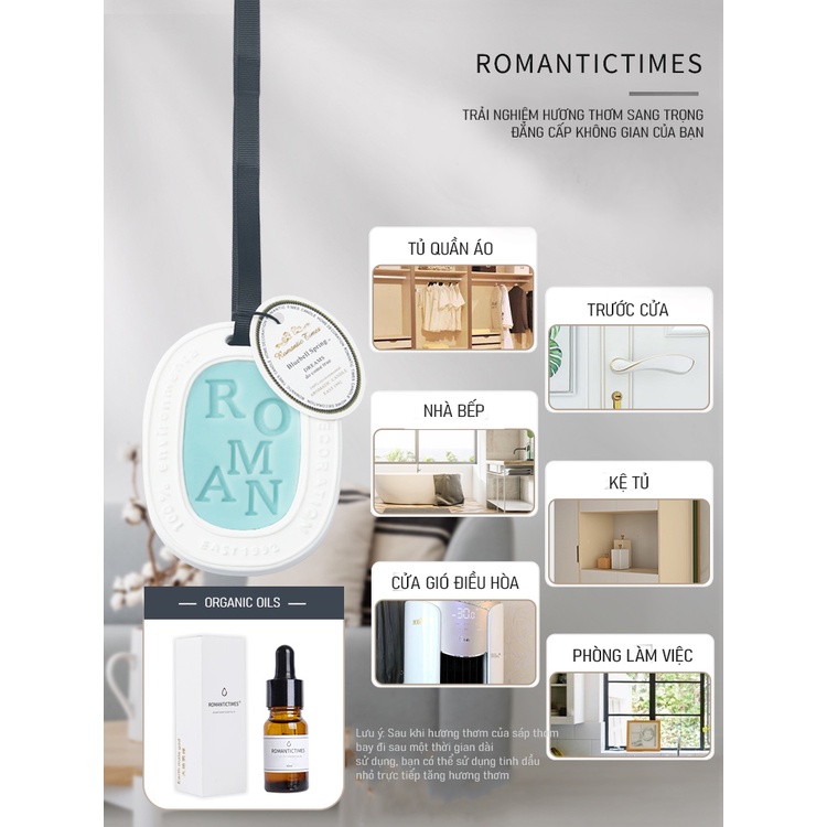 Sáp Thơm Treo Phòng Romantic Times, Phòng khách, Phòng ngủ, Tủ Quần áo, Nhà Vệ Sinh, Treo Xe Ô tô