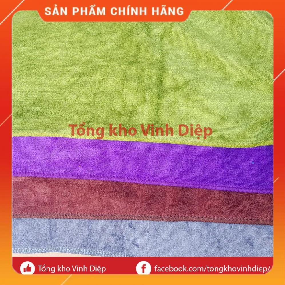 Combo 10 chiếc khăn tắm, khăn lau đầu dài, vải nhung mềm mịn, bền đẹp khổ 24x50cm