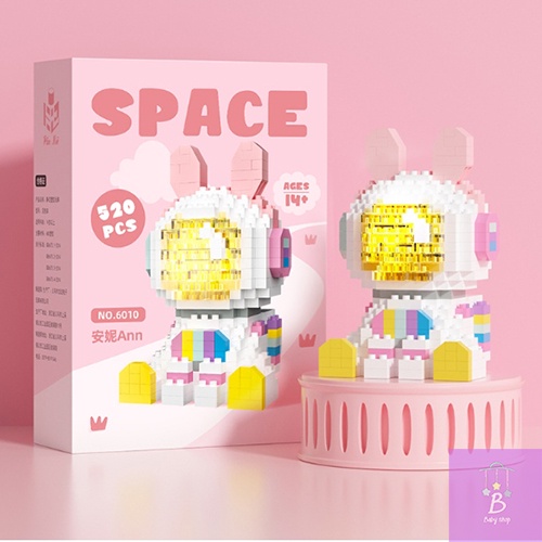 Bộ Đồ Chơi Lắp Ráp Phi Hành Gia Thỏ Annie 3D Độc Đáo Dễ Thương Làm Quà Tặng Trang Trí - Chưng Bày