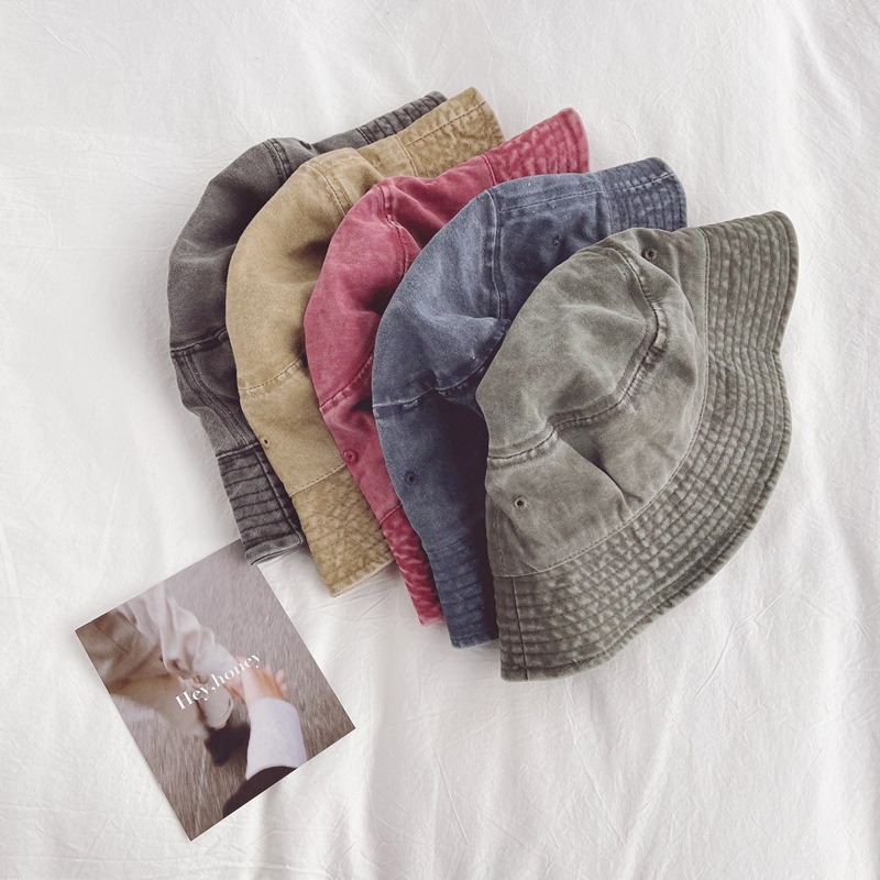 Mũ denim có vành chống nắng thời trang Hàn Quốc vintage