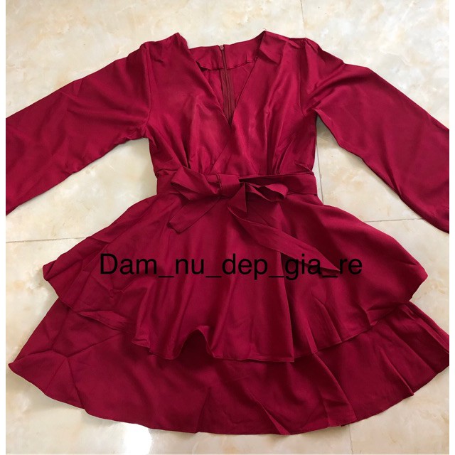 Jumsuit dạng đầm tầng dự tiệc tôn dáng với chất liệu mềm mịn Đầm nữ Hoài Thương | BigBuy360 - bigbuy360.vn