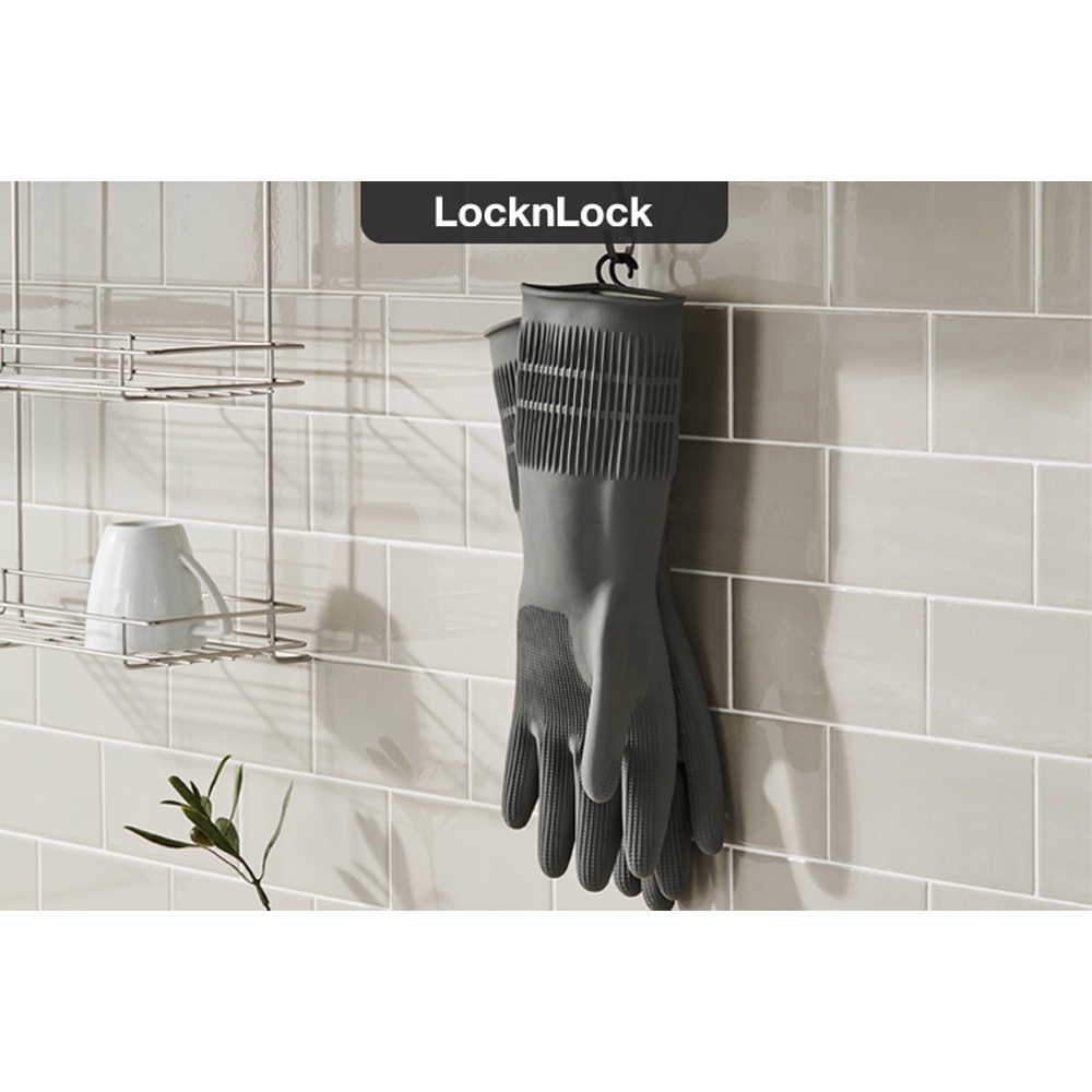 Găng tay cao su tự nhiên Lock&Lock ETM830, ETM831, ETM832, size SML bao tay màu đen bám dính tốt - K-MALL