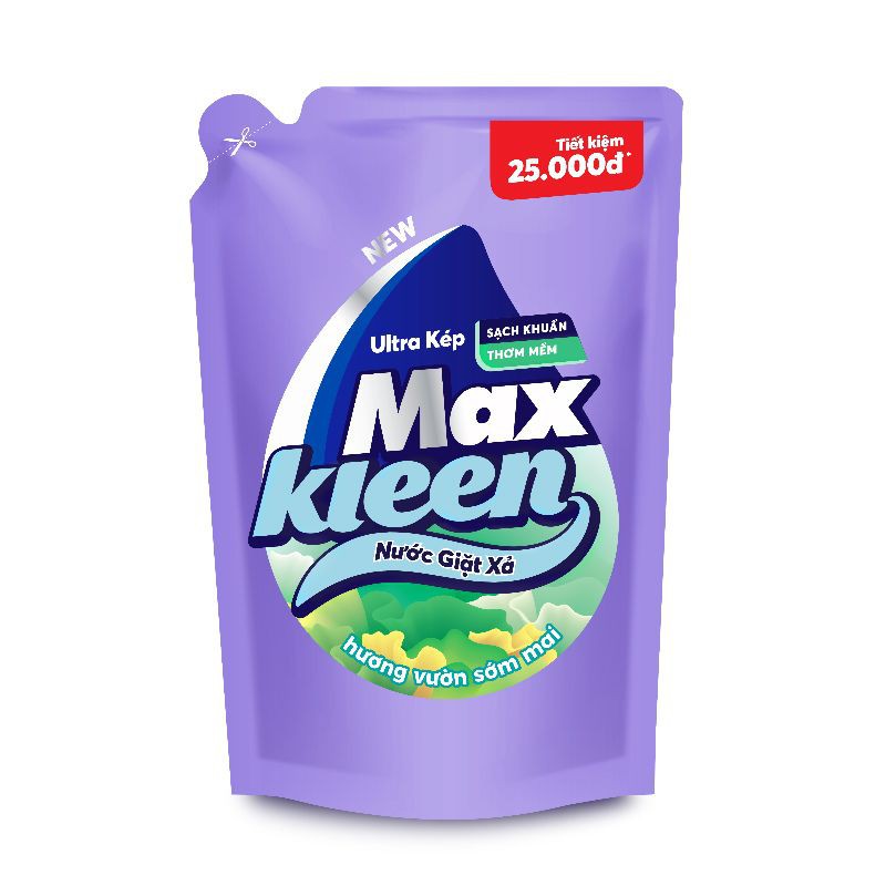 Nước Giặt Xả MaxKleen Hương Vườn Sớm Mai Túi 2,4KG