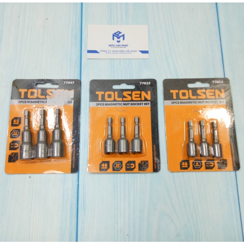 Bộ 3 vít bắn tôn bắt ốc có từ Tolsen kích thước 8mm, 10mm, 12mm