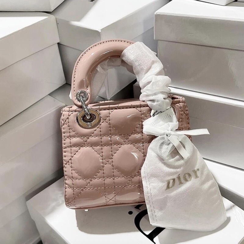 Túi D Da Mờ Tag Bạc Mini Size 13