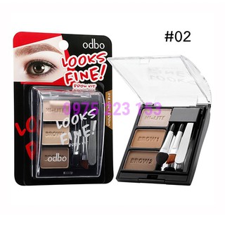 Bột tán mày Odbo Look Fine Brown Kit OD753 5g - Mã 02