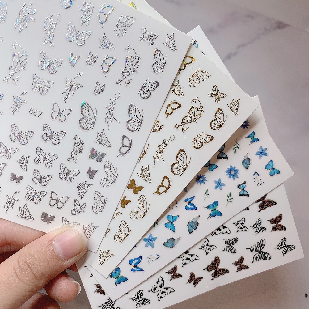Sticker nail bướm JELIVA trang trí móng
