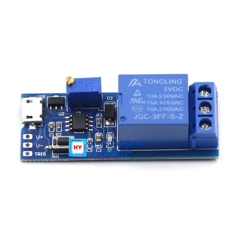 Module Kích 6,3 - 30V Tạo Trễ Đóng Ngắt 0 - 24 Giây Cổng USB