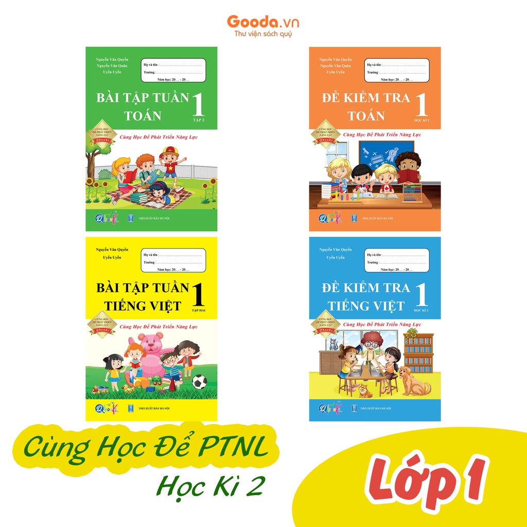 Sách Combo Bài Tập Tuần và Đề Kiểm Tra Toán, Tiếng Việt Lớp 1 - Cùng Học Để Phát Triển Năng Lực - BẢN QUYỀN