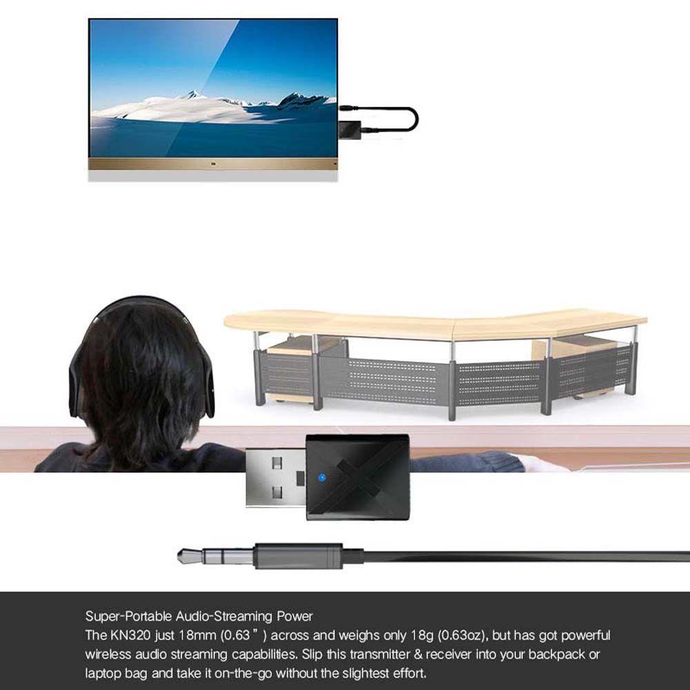 Usb Bluetooth 5.0 Nhận Tín Hiệu Âm Thanh Nổi Tiện Dụng