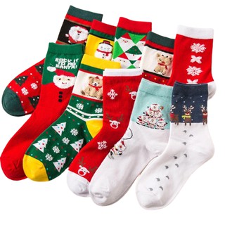 Tất vớ cao cổ họa tiết giáng sinh noel len tăm PK34