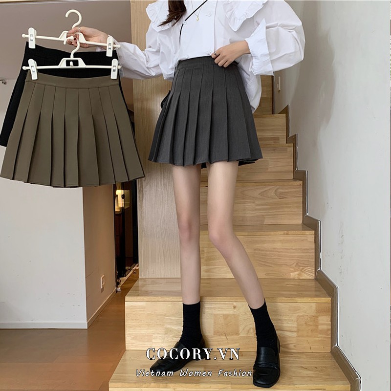 Chân Váy Lưng Cao Màu Trơn Thiết Kế Dáng Chữ A Thanh Lịch | BigBuy360 - bigbuy360.vn