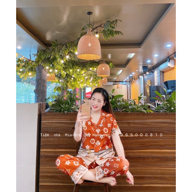 Tiệm nhà Mia - Bộ ngủ pyjama chất lụa đáp xước