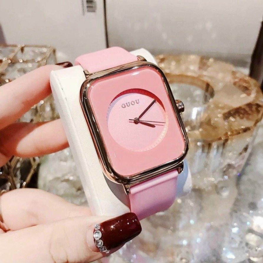 Đồng hồ nữ guou quai silicol mặt chữ nhật phiên bản cao cấp[ BH 12 THÁNG 1 ĐỔI 1 ] | BigBuy360 - bigbuy360.vn