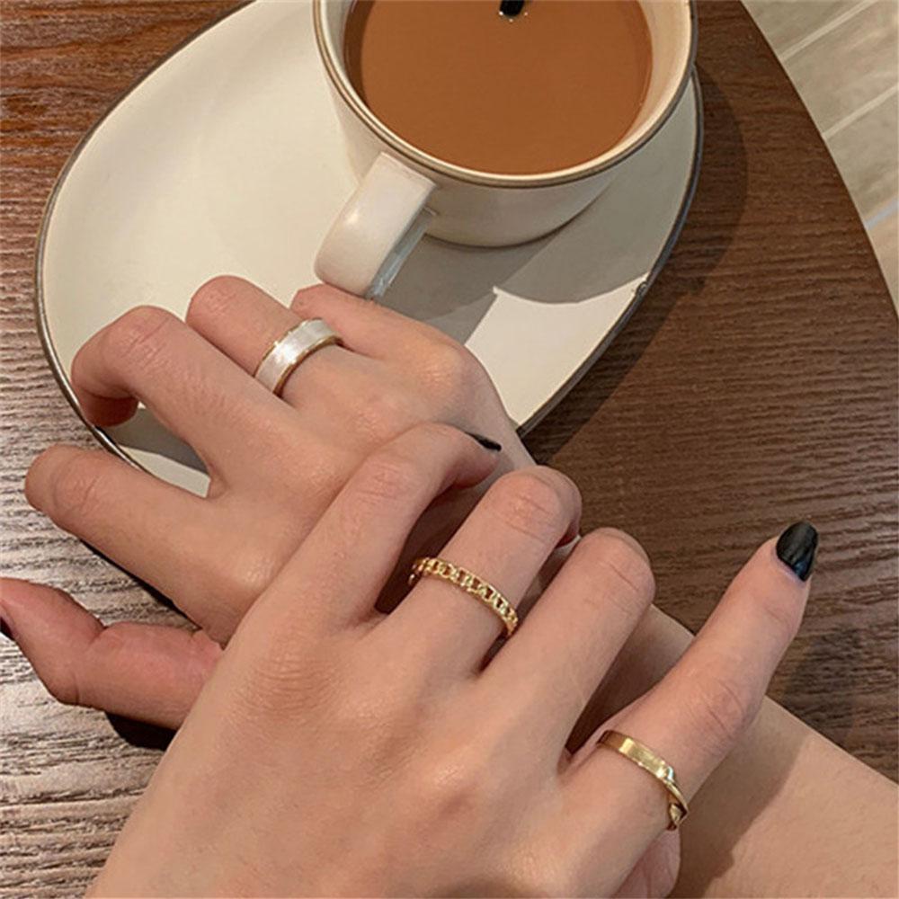Nhẫn Hở Tráng Men Hình Tròn Nhiều Màu Tùy Chỉnh Phong Cách Vintage Cá Tính Cho Nữ