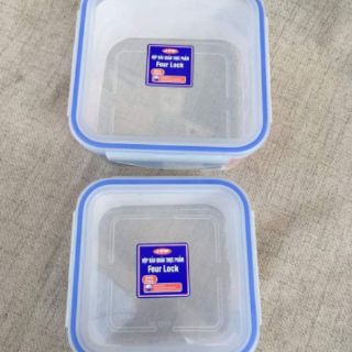 Bộ 2 Hộp Đựng Thực Phẩm 4 khóa Song Long Huyna Mart 2242 1050ml & 600ml