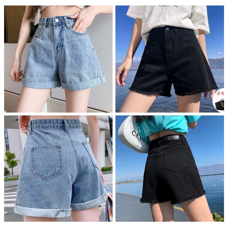 Quần Short Jeans Nữ MIAA Lưng Cao Một Cúc 3 Màu Hot Trend