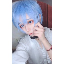 Wig/tóc giả cơ bản nam xù cosplay màu xanh lá xanh dương cam đỏ hồng tím