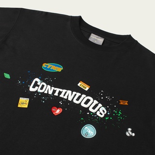 Áo thun Continuous - CTNS - STICKER - VẨY SƠN/ Black