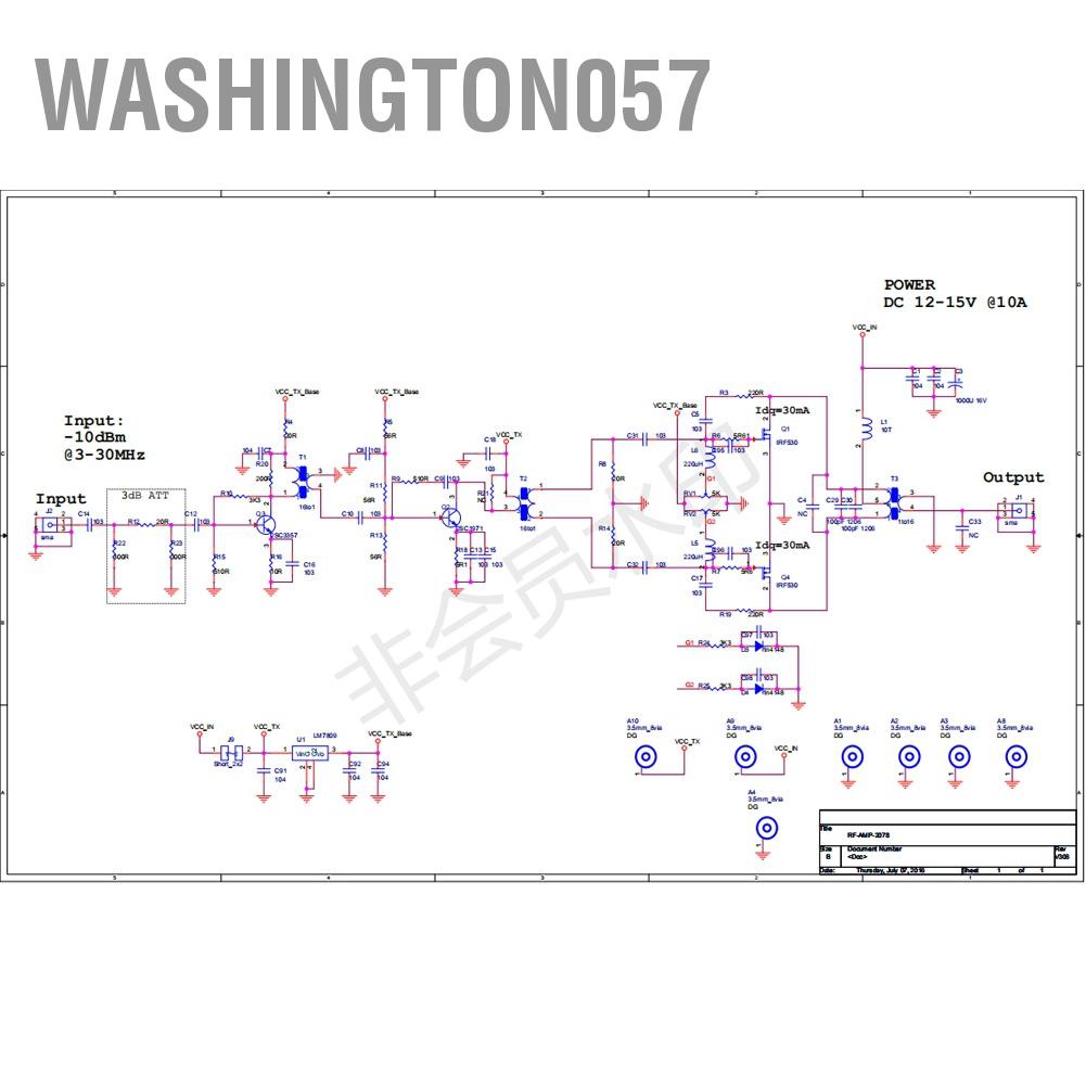 Có thể bán buôn Bộ khuếch đại công suất tuyến tính 45W SSB HF / FM CW HAM Washington057 Hàng giao ngay