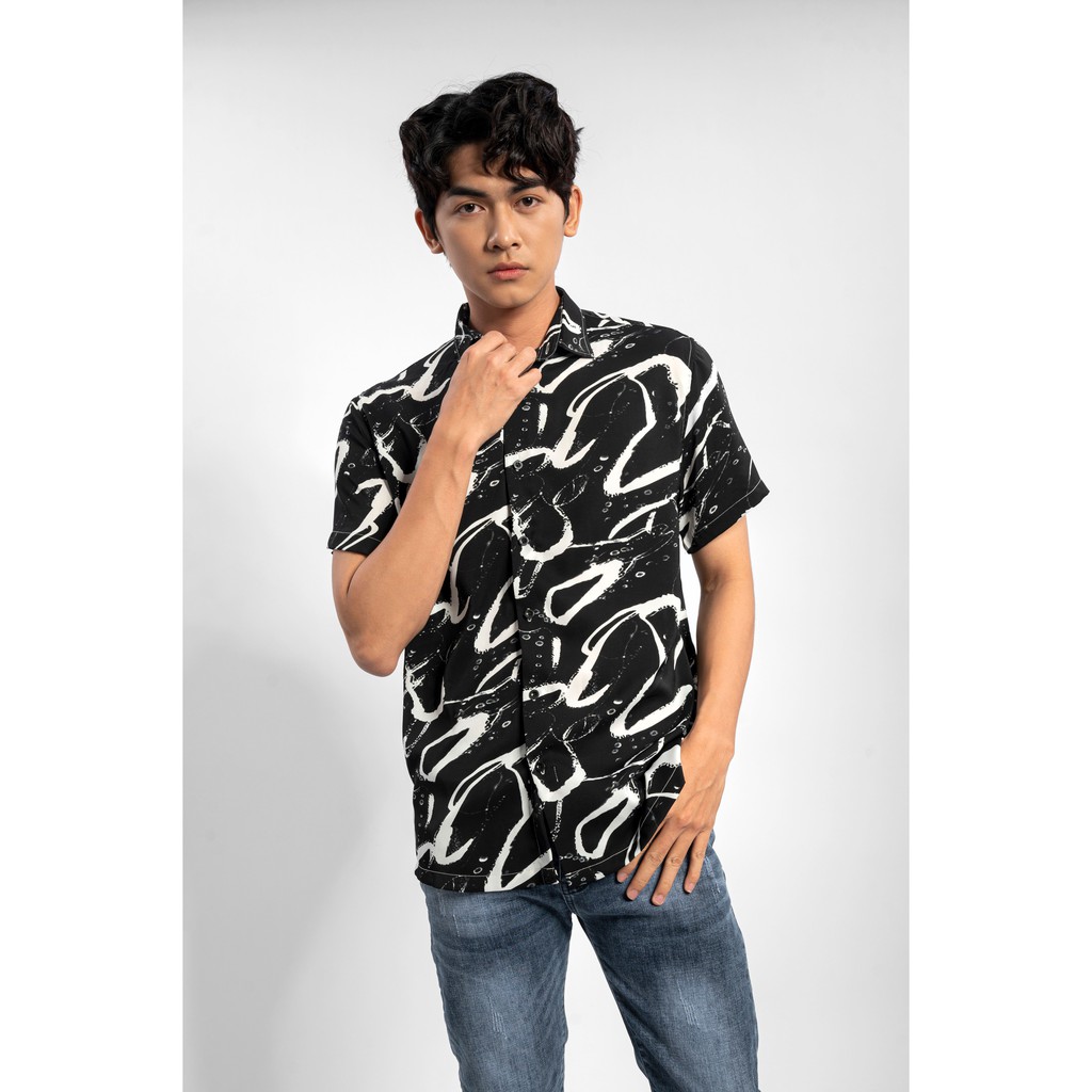 Áo sơ mi Tay ngắn Họa tiết Taru, Vải lụa Thoáng mát, Chống nhăn Form Regular Fit, Chuẩn đẹp , Năng động DN02 - DANNYTOM | BigBuy360 - bigbuy360.vn