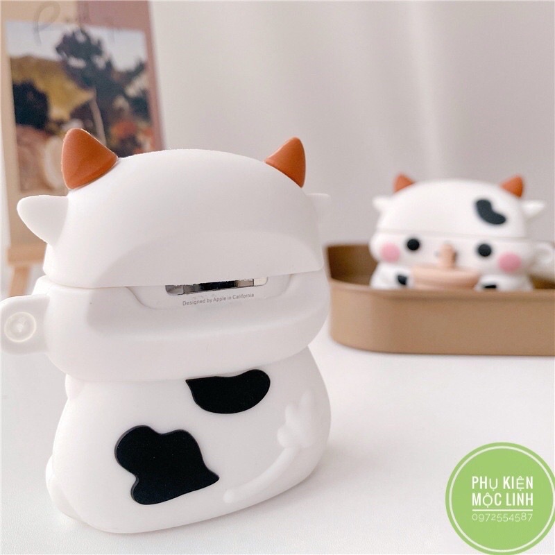 ☘️Tặng kèm dây đeo☘️Case Airpod 1 2 Pro Airpods 3 2021 - Vỏ bao bọc Bò sữa uống Trà sữa đựng tai nghe không dây airpods