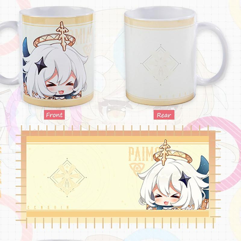 Cốc sứ trắng IN HÌNH Genshin Impact ver nằm game anime chibi xinh xắn tiện lợi