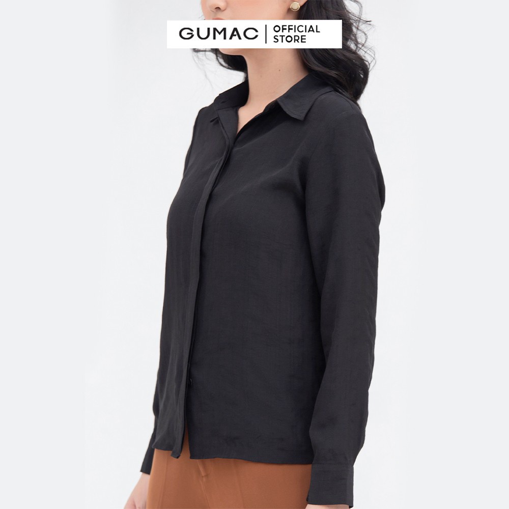 [Mã WABRGUM giảm 10% tối đa 30K đơn 99K] Áo sơ mi nữ giấu nút GUMAC form basic nhiều màu thanh lịch AC05003