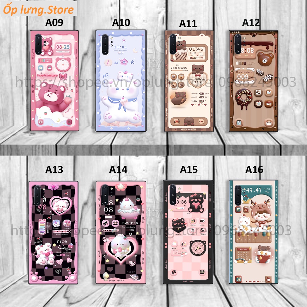 Ốp lưng Samsung Note 10/ Note 10 Plus/ Note 10 Lite/ M60s/ A81 in hình 3D gấu,thỏ cute dễ thương