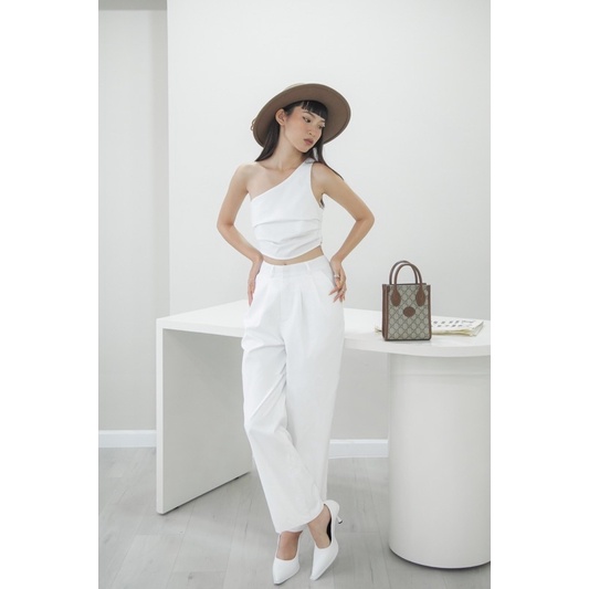 KATE CROPTOP LỆCH VAI COTTON