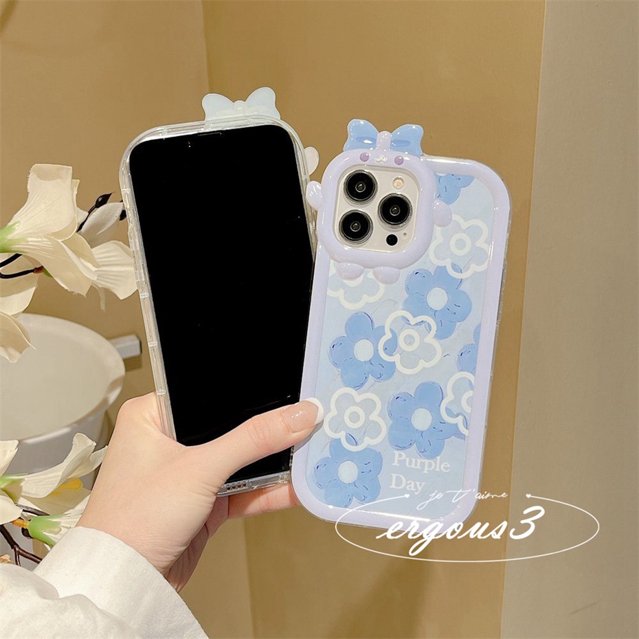 Ốp Điện Thoại Mềm Hình Hoa Màu Xanh Dương Cho iPhone 14 13 12 11 Pro Max SE2020 X XR Xs Max 7 8 6 6s Plus