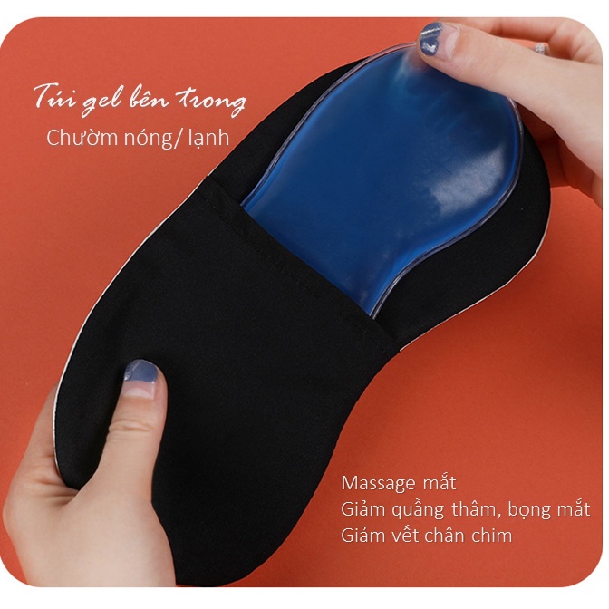 Chườm mắt nóng lạnh kèm túi gel massage hoạ tiết hoạt hình đáng yêu, dùng bịt mắt chống chói, chống nhức mỏi