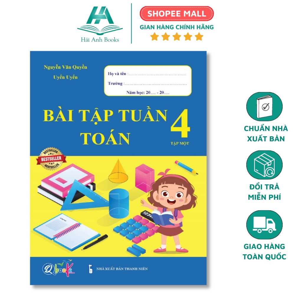 Sách Bài Tập Tuần Toán Lớp 4 Tập 1  Hải Anh Books