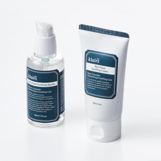 [Chính Hãng Klairs]  Klairs- Bộ Dưỡng Ẩm Klairs Rich Moist Soothing Korea