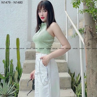 Áo yếm cổ sơmi hở lưng