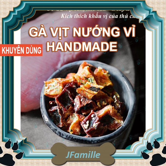 Treat Thưởng Cho Chó JFamille, Gà Vịt Nướng Vỉ, Pet Snack Protein, Dinh Dưỡng, Chất Lượng 100g - JFamille