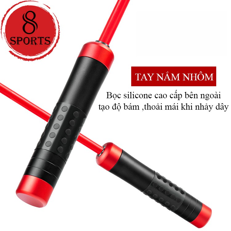 Dây nhảy, dây nhảy Angtop nặng 460g, đường kính 9mm, phù hợp nhảy thể lực, đốt mỡ, gym, boxing...