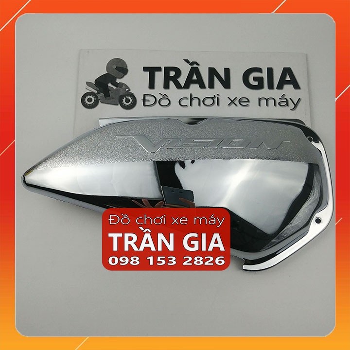 Chụp bầu gió xe Vision đời đầu 2011-2012-2013 ốp pô e lọc gió inox crom - phụ kiện trang trí đồ kiểng